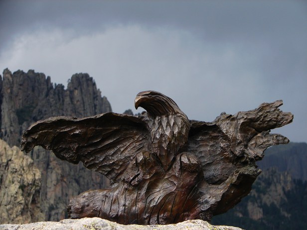 Bronze aigle ailes deployées (2)